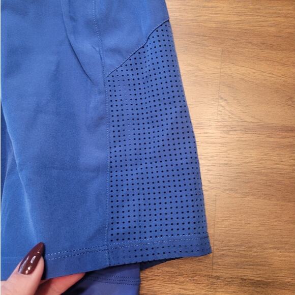 NWT PINSPARK High Waisted Lined Workout Shorts S Blue Tenniscore Pickleball - Picture 4 of 9